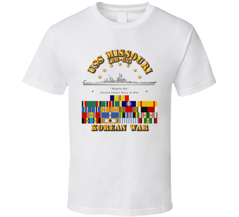 USS Missouri - Korean War w SVC Ribbons T Shirt