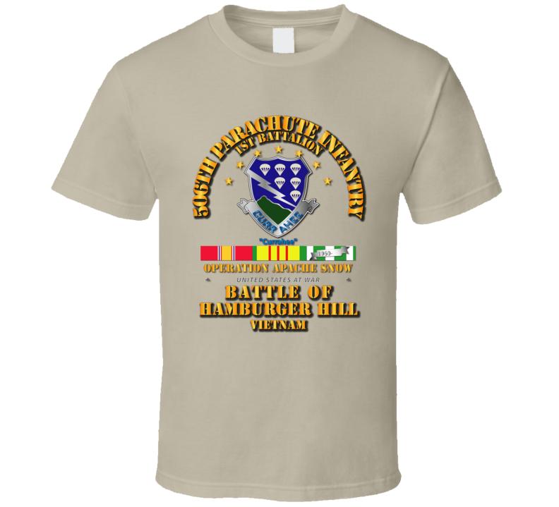 Hamburger Hill - 1st Bn 506th PIR w Svc Ribbons T Shirt