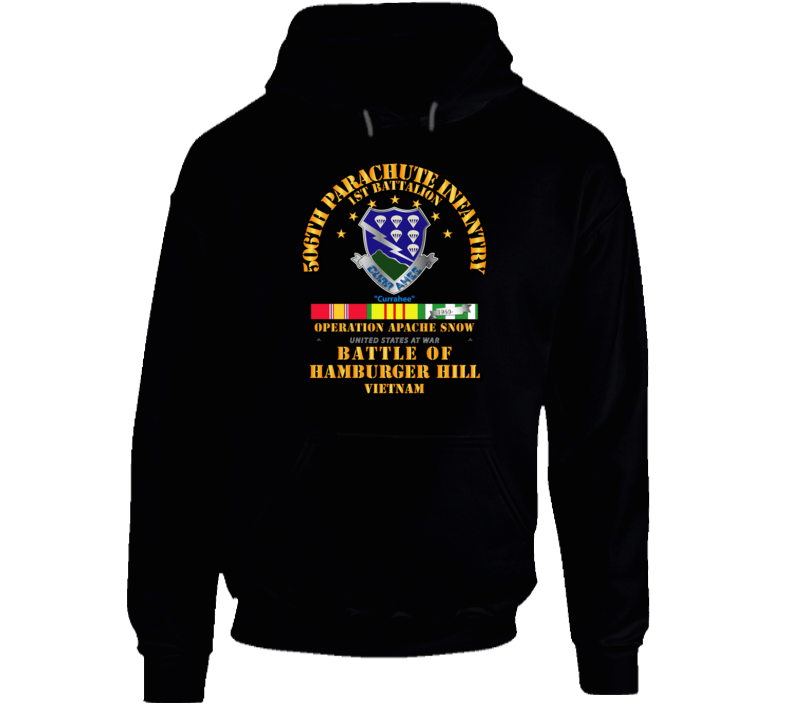 Hamburger Hill - 1st Bn 506th PIR w Svc Ribbons Hoodie