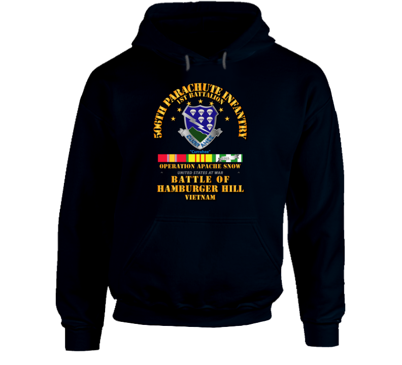 Hamburger Hill - 1st Bn 506th PIR w Svc Ribbons Hoodie