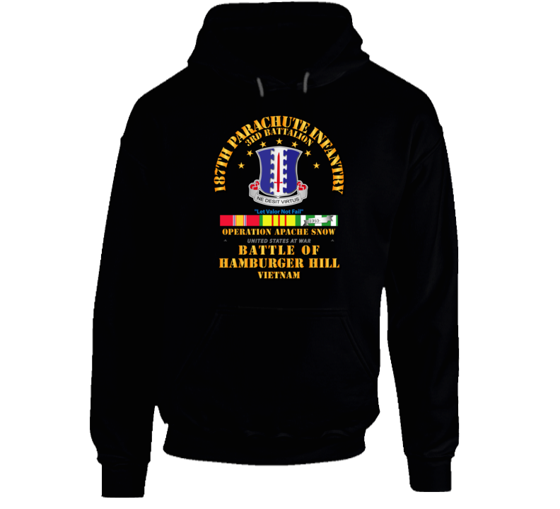 Hamburger Hill - 3rd Bn 187th Infantry w Svc Ribbons Hoodie