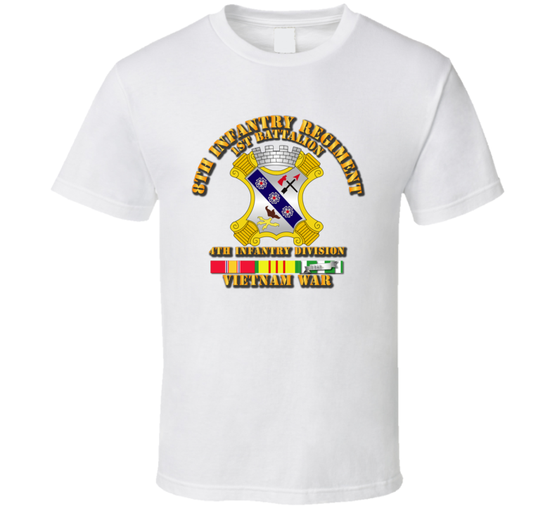 1st Bn 8th Inf w VN Svc Ribbons T Shirt