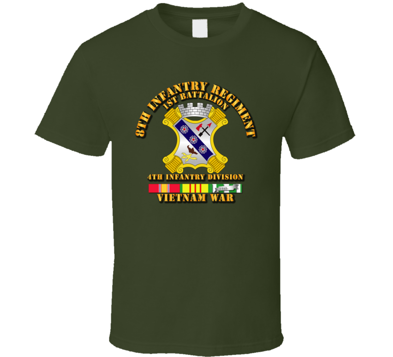 1st Bn 8th Inf w VN Svc Ribbons T Shirt