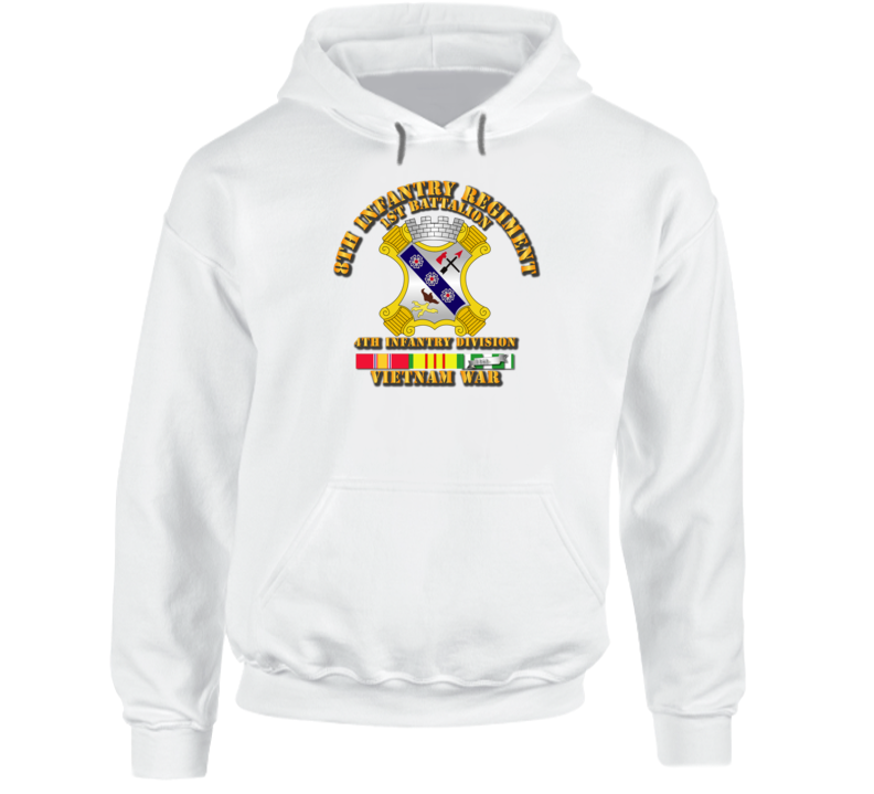 1st Bn 8th Inf w VN Svc Ribbons Hoodie