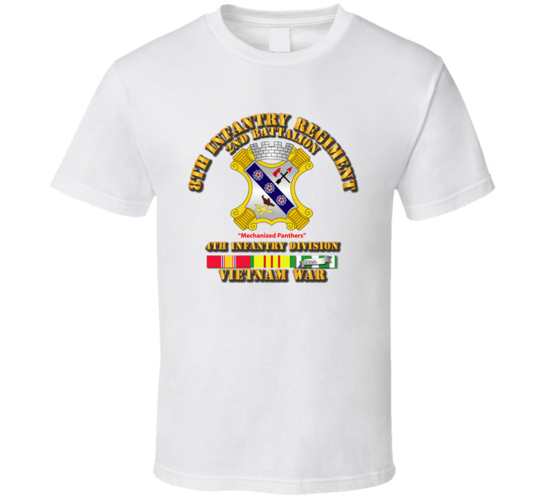 2nd Bn 8th Inf w VN Svc Ribbons T Shirt
