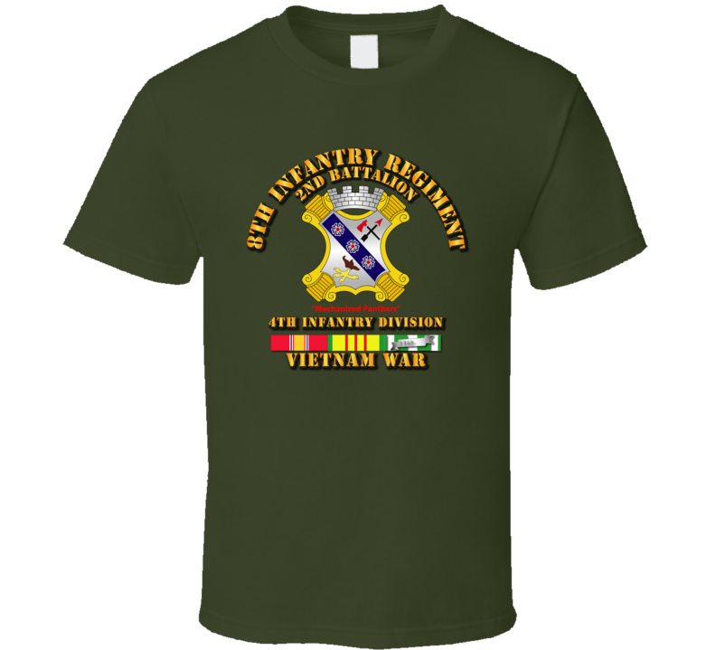 2nd Bn 8th Inf w VN Svc Ribbons T Shirt