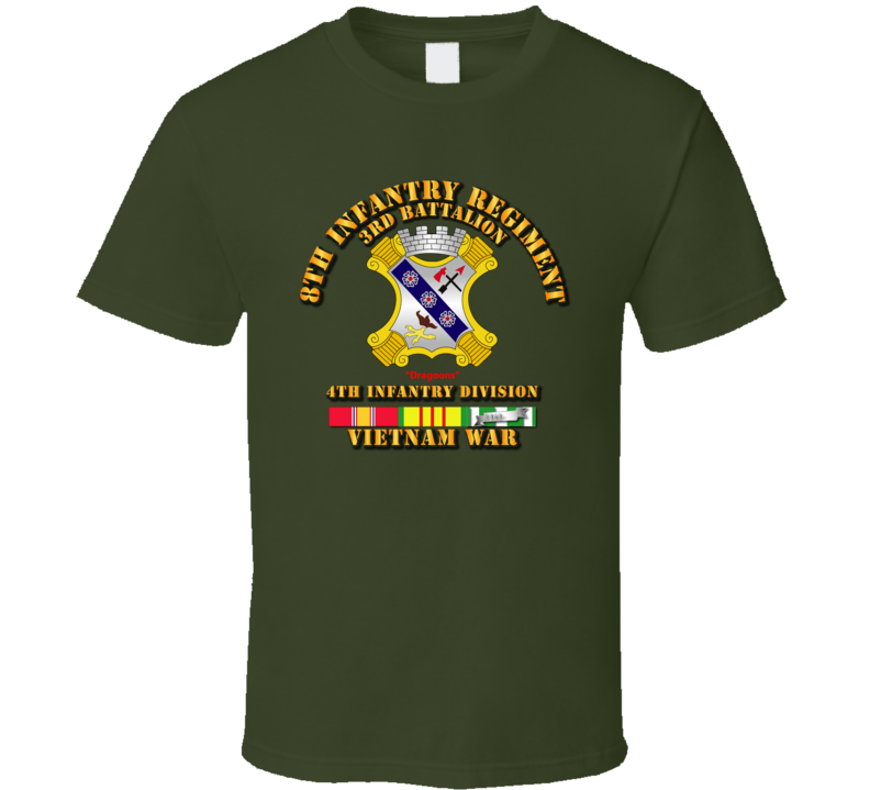 3rd Bn 8th Inf w VN Svc Ribbons T Shirt