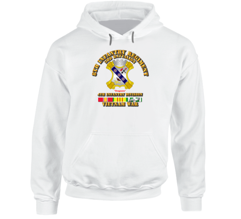 3rd Bn 8th Inf w VN Svc Ribbons Hoodie