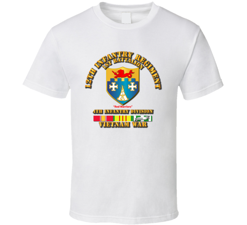 1st Bn 12th Inf w VN Svc Ribbons T Shirt