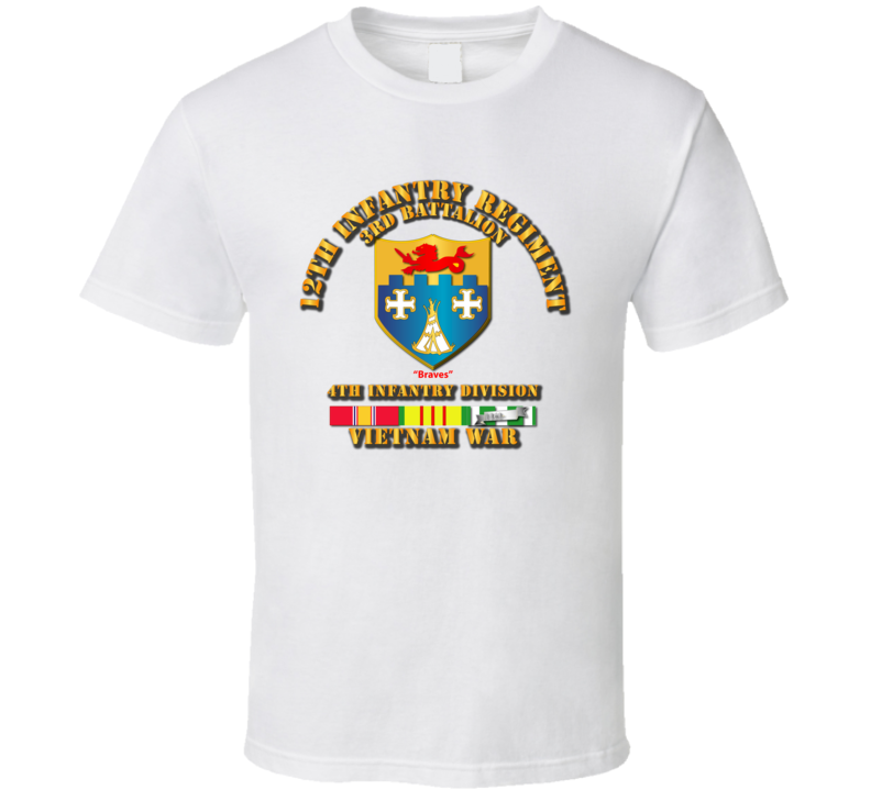3rd Bn 12th Inf w VN Svc Ribbons T Shirt