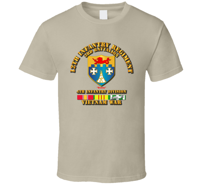 3rd Bn 12th Inf w VN Svc Ribbons T Shirt