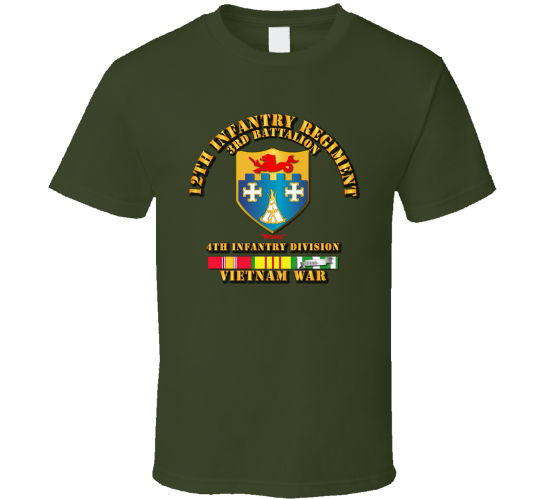 3rd Bn 12th Inf w VN Svc Ribbons T Shirt