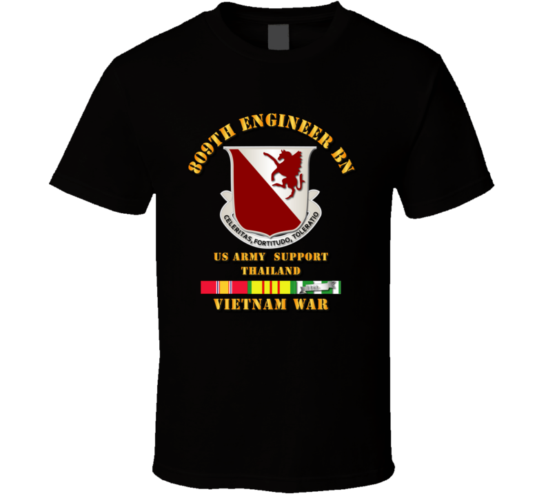 809th Engineer Bn - Thailand w VN SVC Ribbon T Shirt