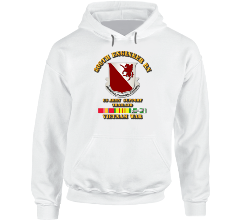 809th Engineer Bn - Thailand w VN SVC Ribbon Hoodie