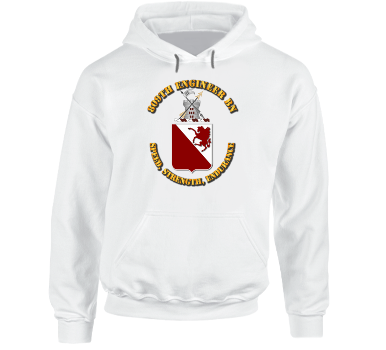 809th Engineer Bn - Coat of Arms w Motto Hoodie
