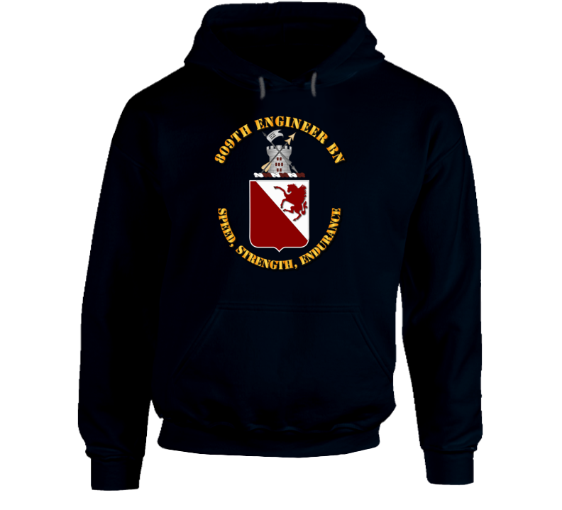 809th Engineer Bn - Coat of Arms w Motto Hoodie