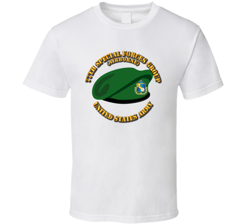 77th Special Forces - Beret w Txt T Shirt