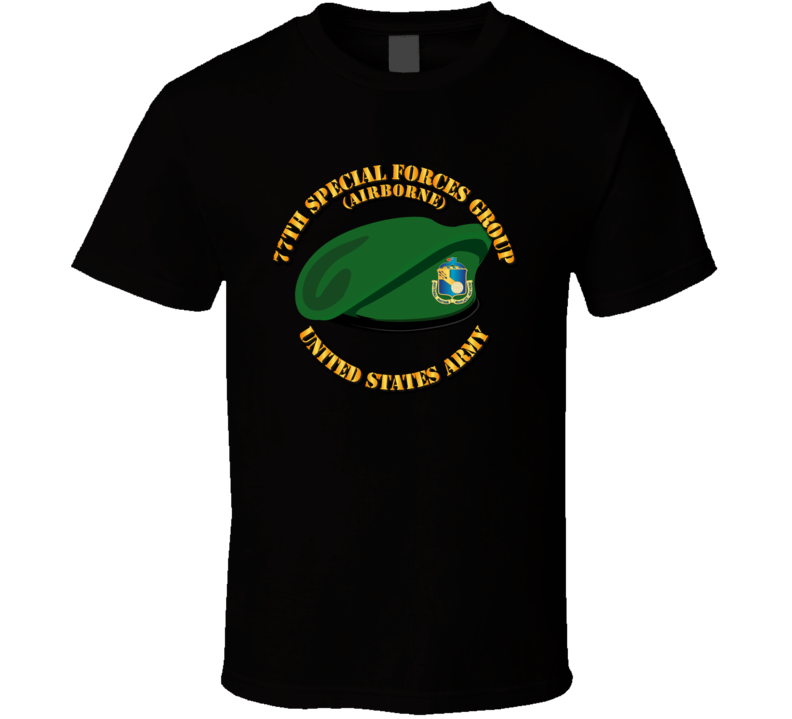 77th Special Forces - Beret w Txt T Shirt