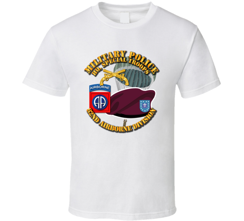 MP - 82nd Airborne Div - Beret - Maroon T Shirt