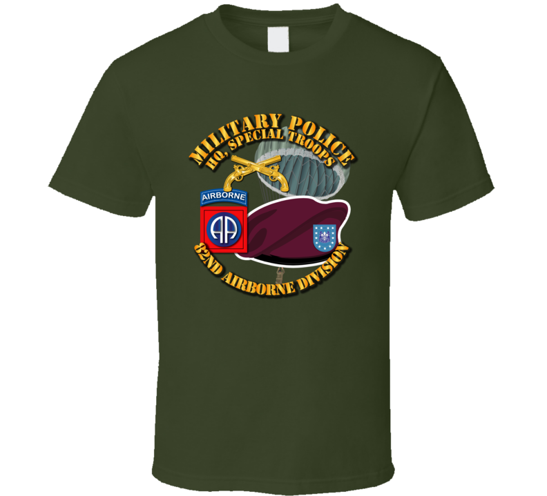 MP - 82nd Airborne Div - Beret - Maroon T Shirt