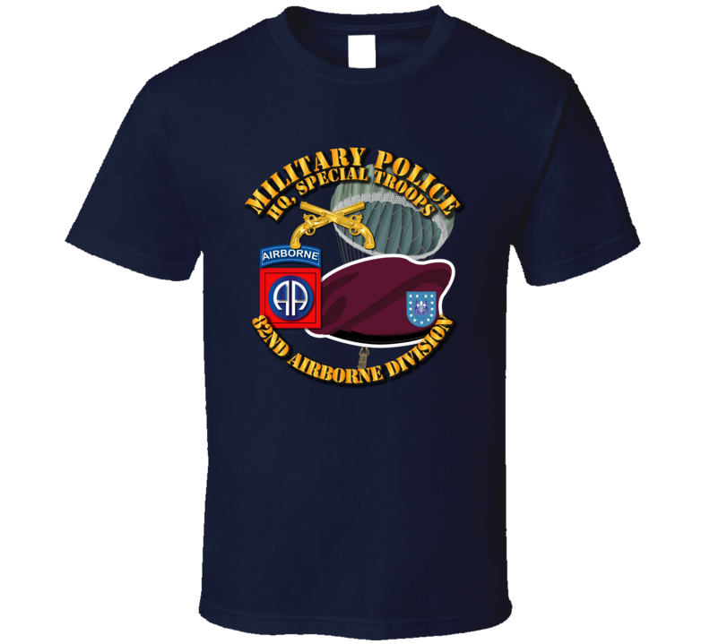MP - 82nd Airborne Div - Beret - Maroon T Shirt