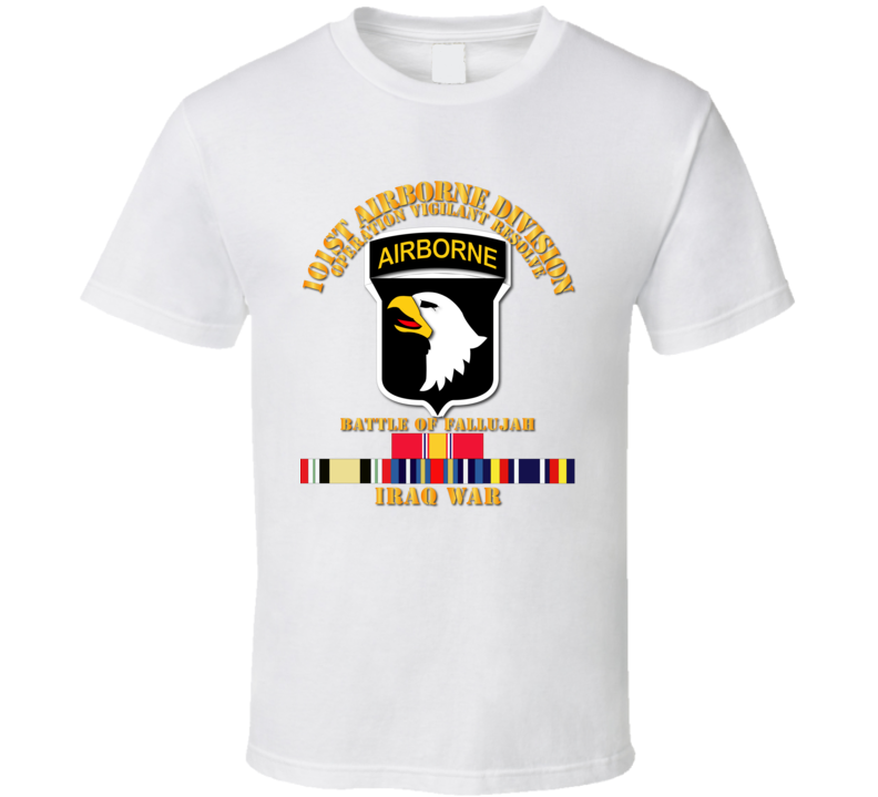 101st Airborne Div  w Iraq Svc - Fallujah T Shirt