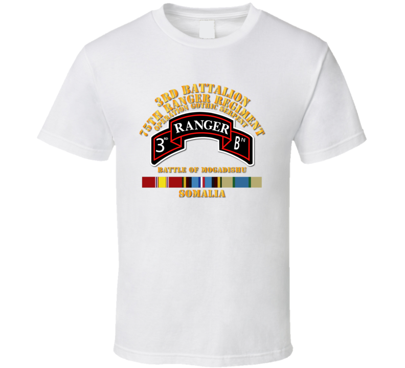 3Bn 75th Rangr Rgt  w Svc - Mogadishu T Shirt