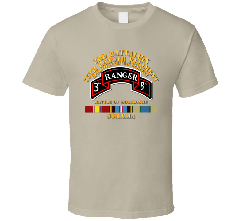 3Bn 75th Rangr Rgt  w Svc - Mogadishu T Shirt