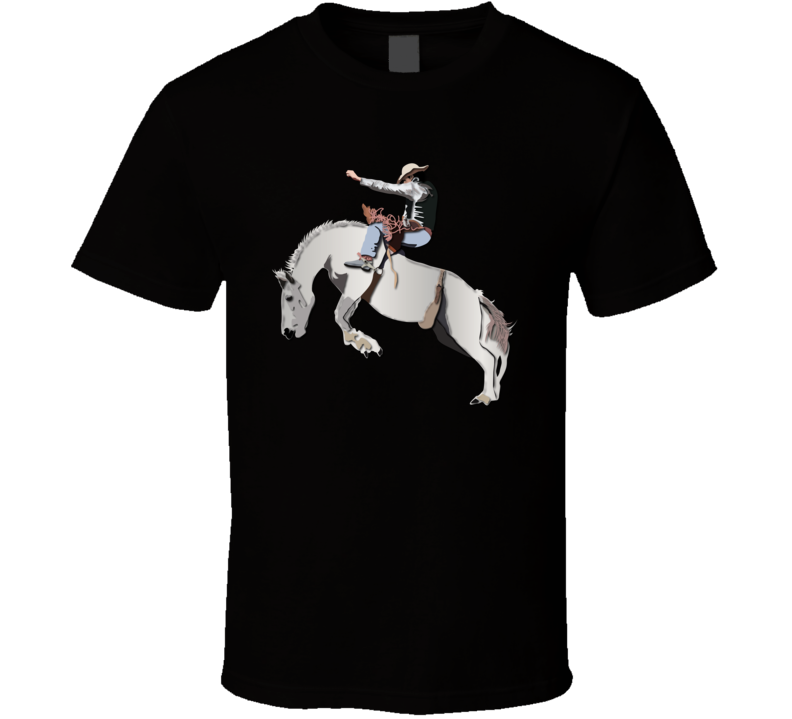 Bronc Rider - White Horse T Shirt