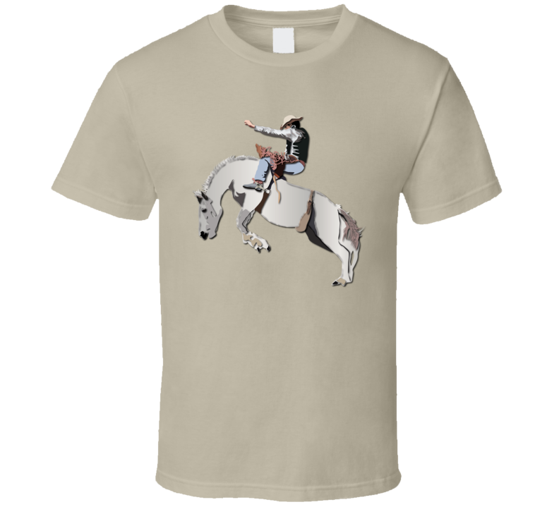 Bronc Rider - White Horse T Shirt