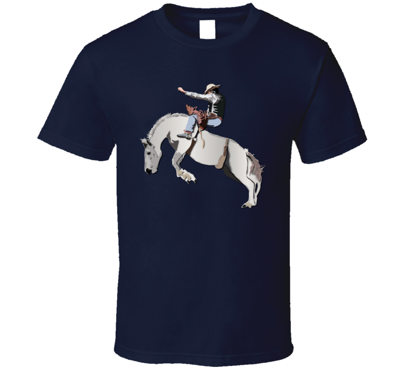 Bronc Rider - White Horse T Shirt