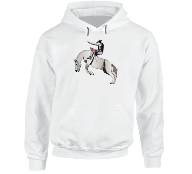 Bronc Rider - White Horse Hoodie