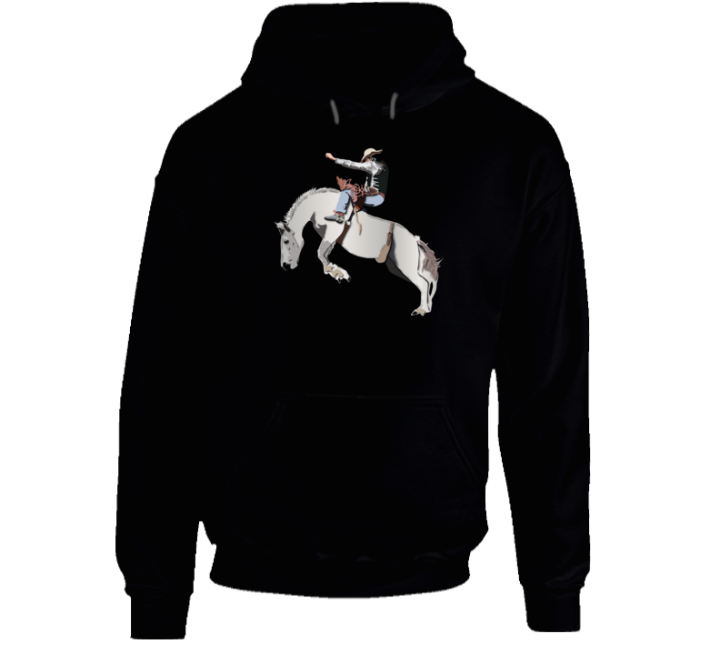 Bronc Rider - White Horse Hoodie