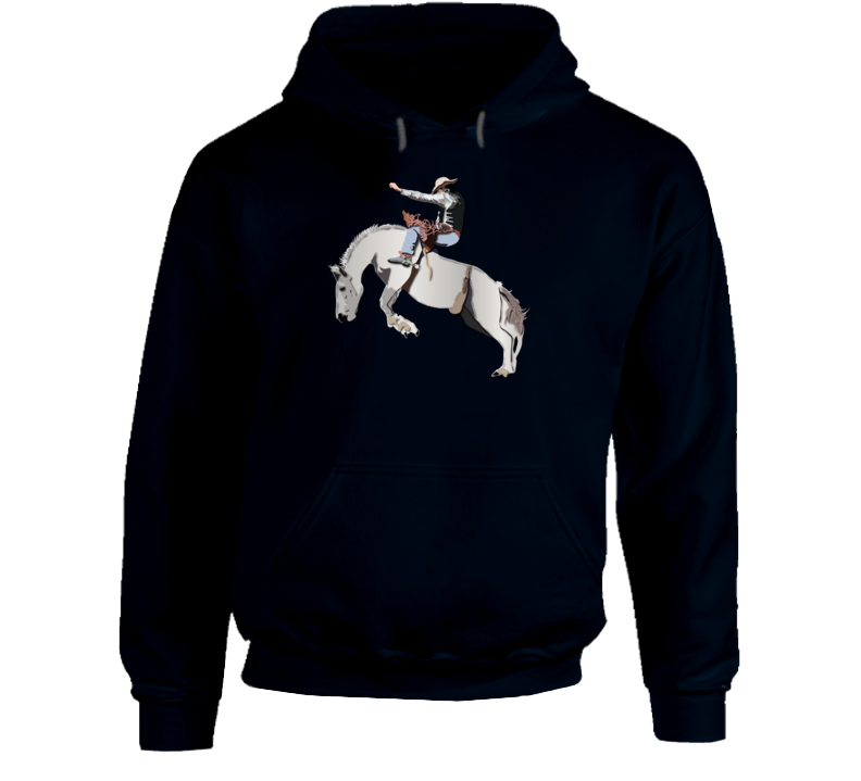 Bronc Rider - White Horse Hoodie