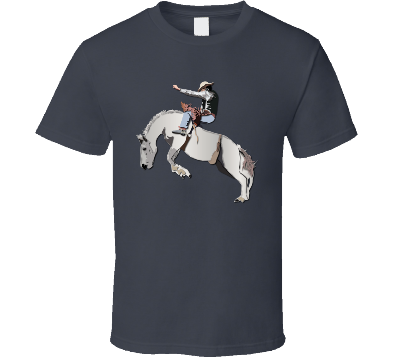 Bronc Rider - White Horse T Shirt