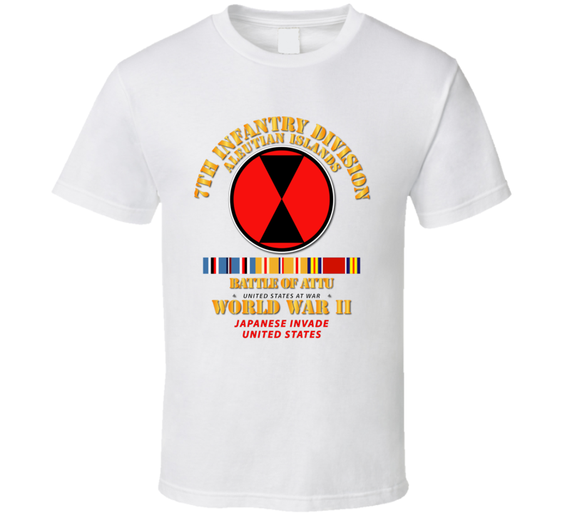 7th ID - Battle of Attu w SVC T Shirt
