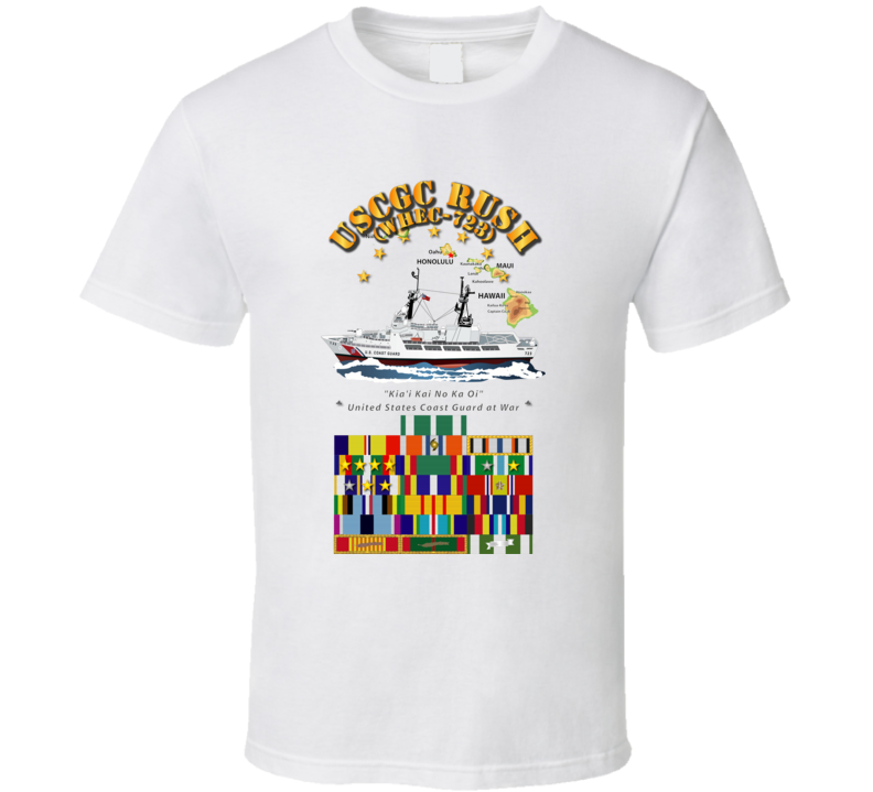USCGC - RUSH WHEC-723 w SVC Ribbons T Shirt
