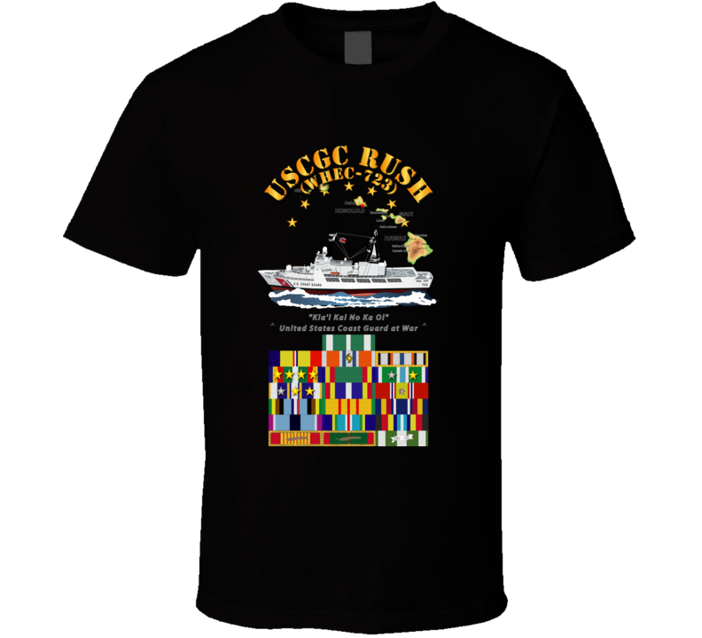 USCGC - RUSH WHEC-723 w SVC Ribbons T Shirt