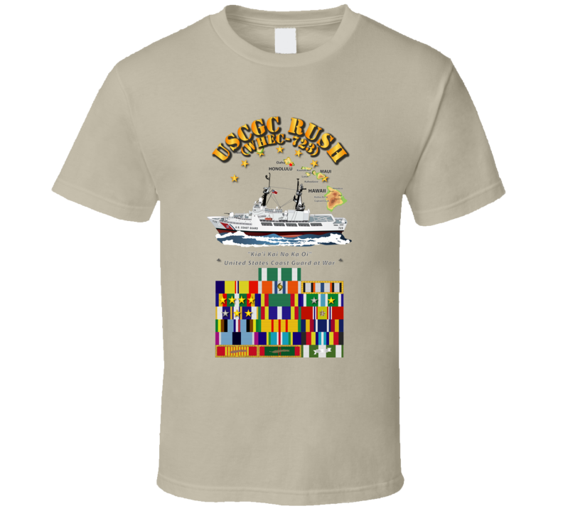 USCGC - RUSH WHEC-723 w SVC Ribbons T Shirt
