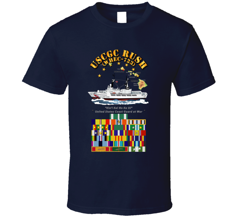 USCGC - RUSH WHEC-723 w SVC Ribbons T Shirt