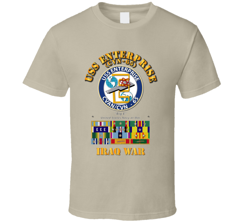 USS Enterprise - CVN-65  w SVC Ribbons - Iraq War T Shirt