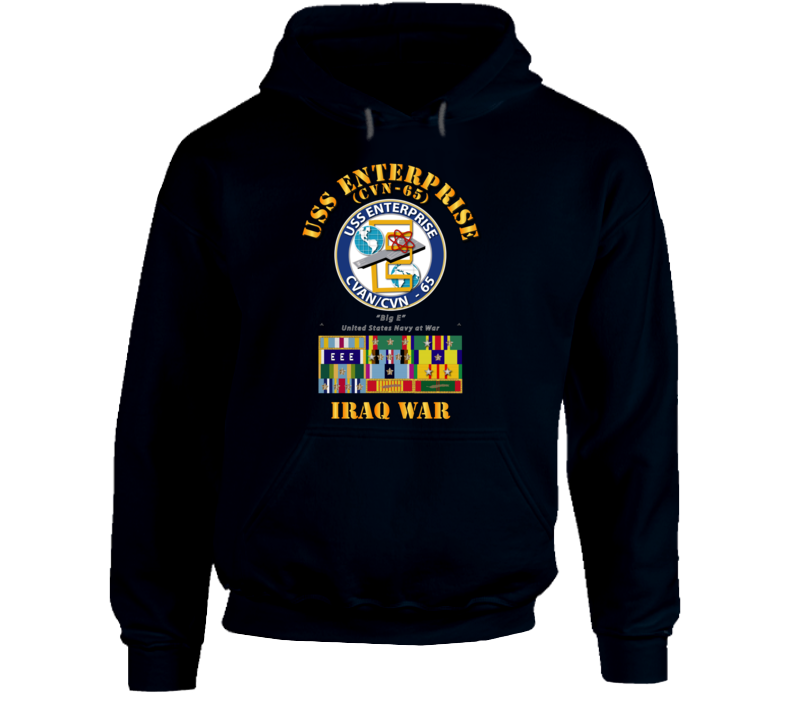 USS Enterprise - CVN-65  w SVC Ribbons - Iraq War Hoodie