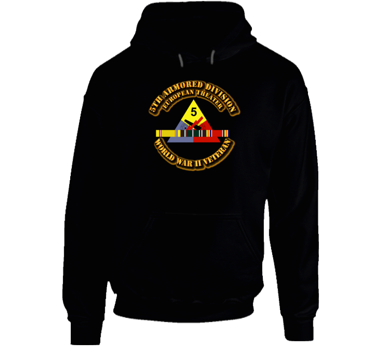 SSI - 5th Armored Division - Europe - WWII Hoodie