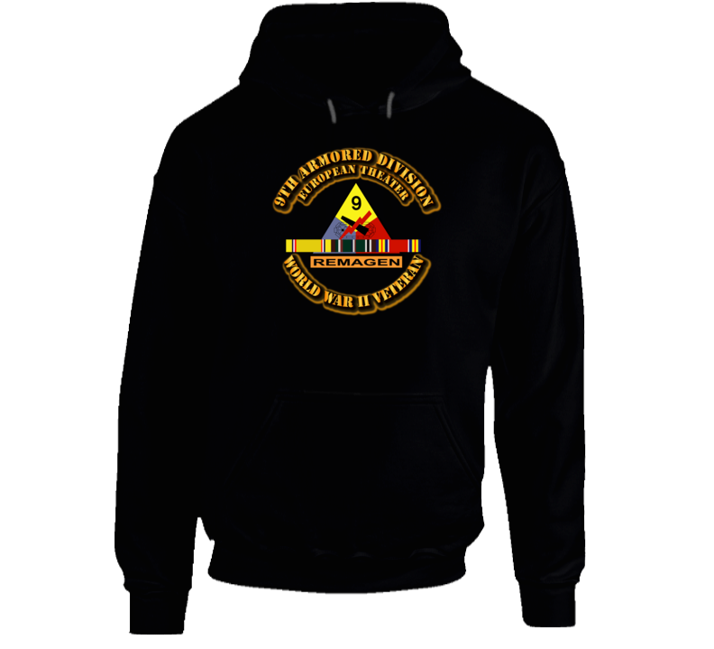 SSI - 9th Armored Division - Europe - WWII Hoodie
