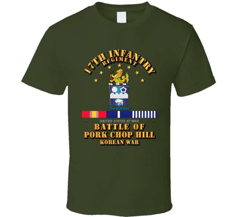 Pork Chop Hill - 17th Infantry Regt w Svc Ribbons T Shirt