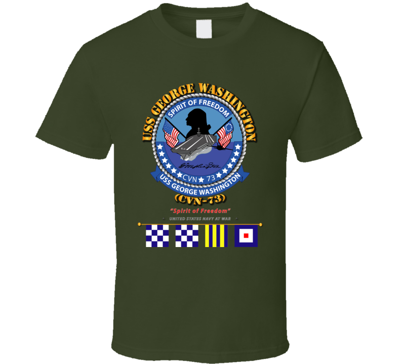 USS George Washington w Signal Flags T Shirt