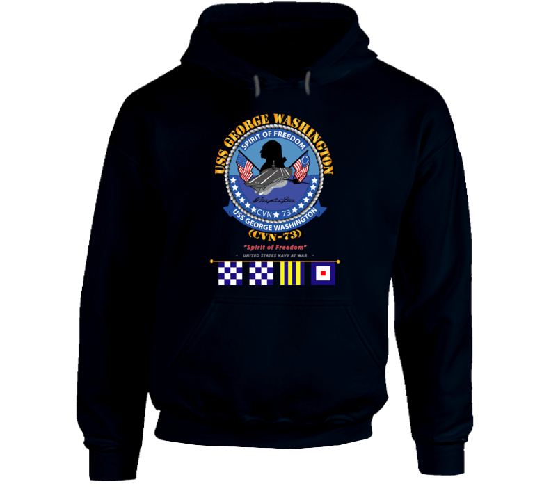 USS George Washington w Signal Flags Hoodie