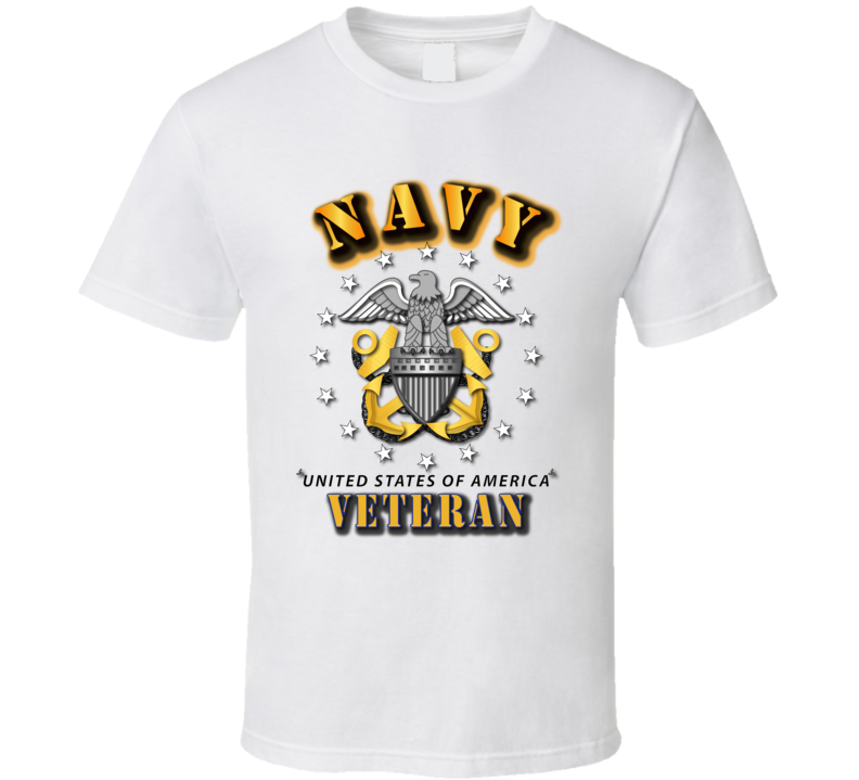 Navy Veteran w Crest T Shirt