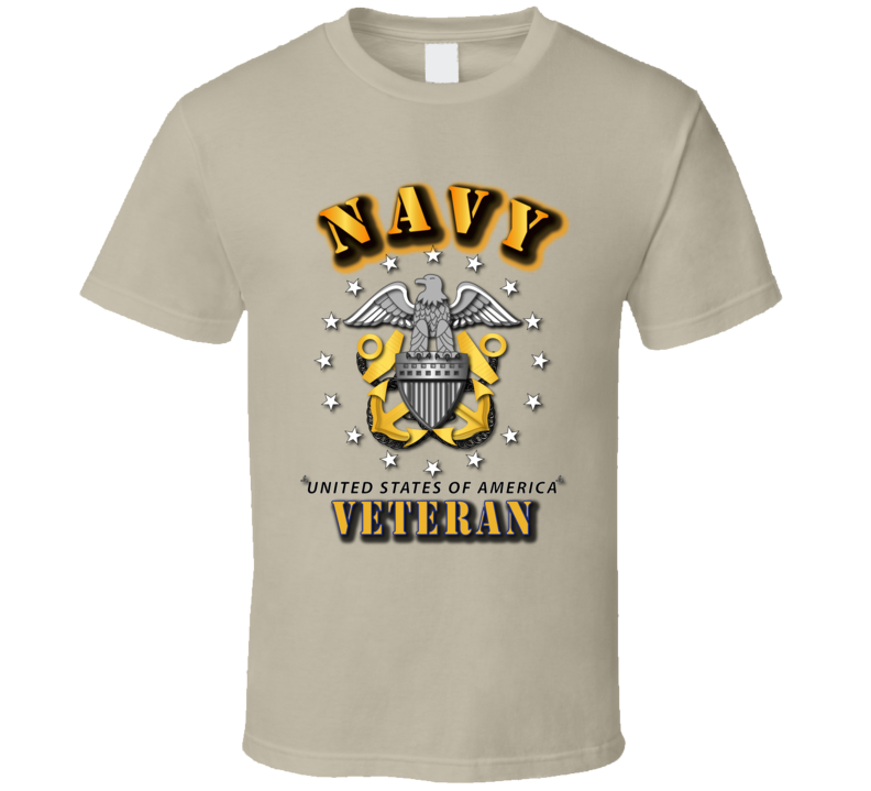 Navy Veteran w Crest T Shirt