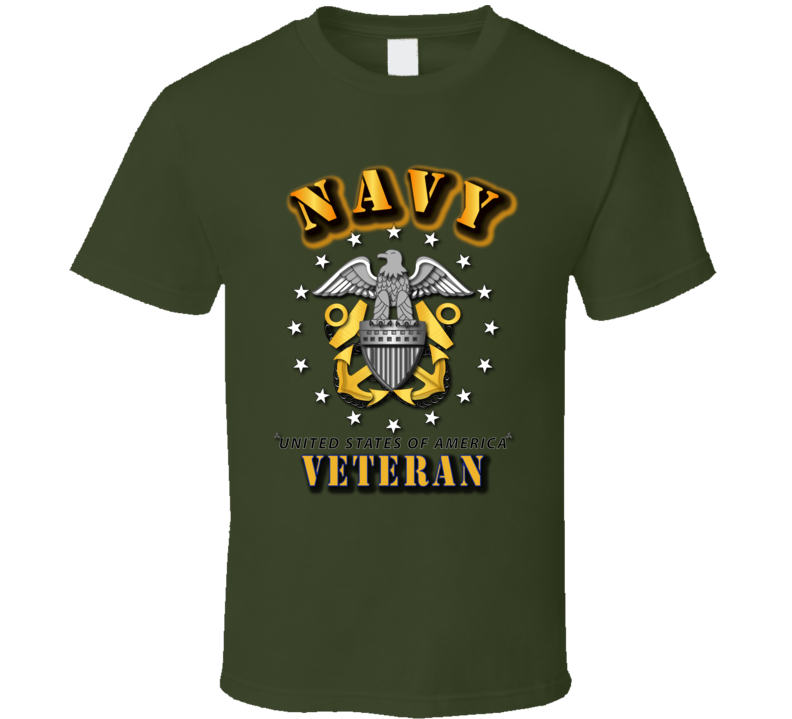 Navy Veteran w Crest T Shirt